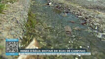 Minas naturais fazem água brotar em ruas de Campinas